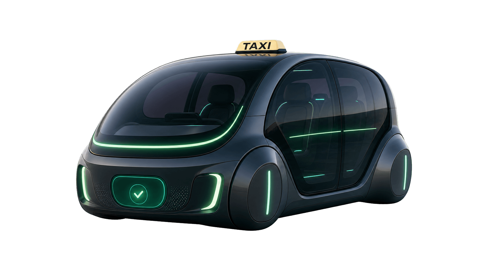 Brandless taxi vehicle with a completed daily-check signal