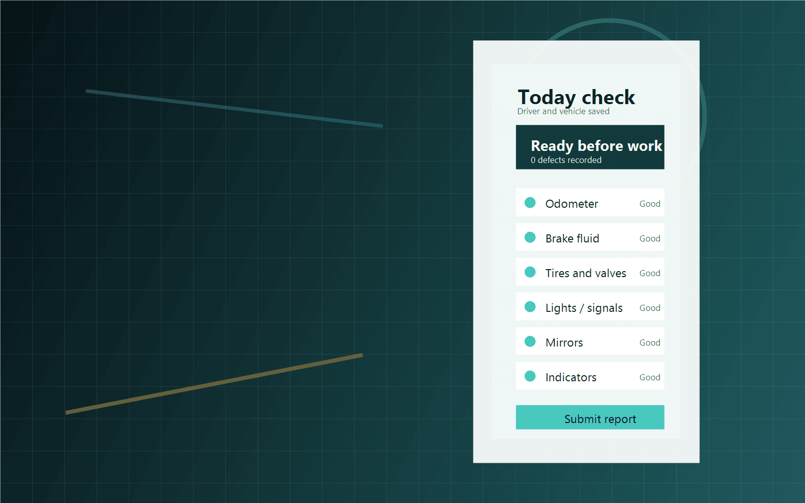 Sample VerifGo dashboard concept showing a daily report workflow